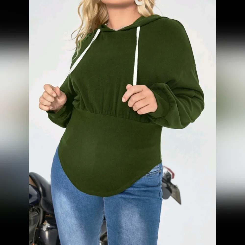 Drawstring Hooded Sweatshirt - Picture 2 of 3
